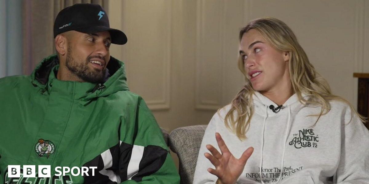 Nick Kyrgios and Aryna Sabalenka talk to each other in a recent BBC interview