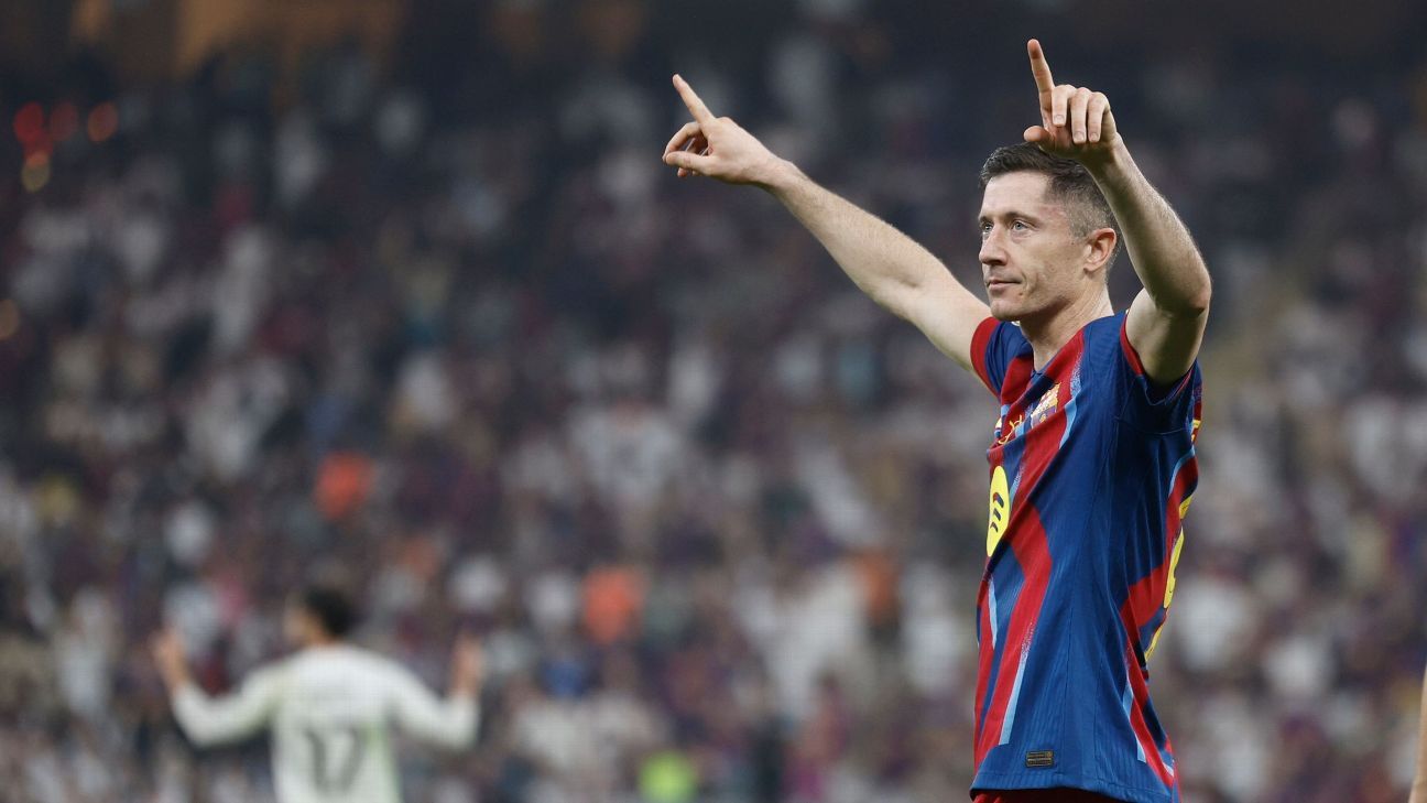 Lewandowski aduce victoria Barcelonei în Supercopa Spaniei Yeda, Arabia Saudită – Robert Lewandowski a fost din nou eroul echipei FC Barcelona, reușind să restabilească avantajul echipei sale în finala Supercopa Spaniei împotriva rivalilor de la Real Madrid