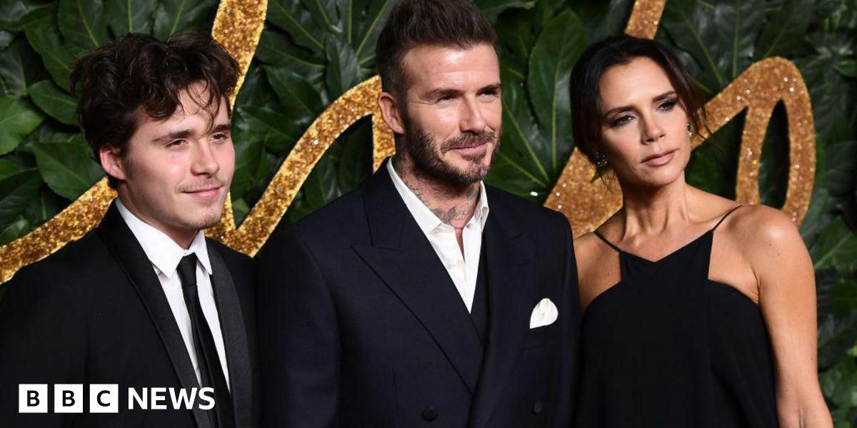 Brooklyn, Victoria and David Beckham