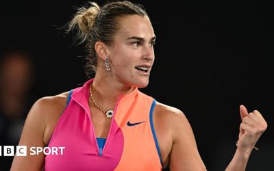 Elena Rybakina celebrates her victory over Jessica Pegula