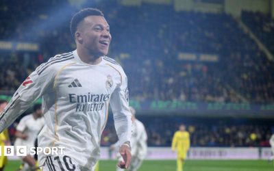 Villarreal 0-2 Real Madrid: Kylian Mbappe double sends Real Madrid top of La Liga