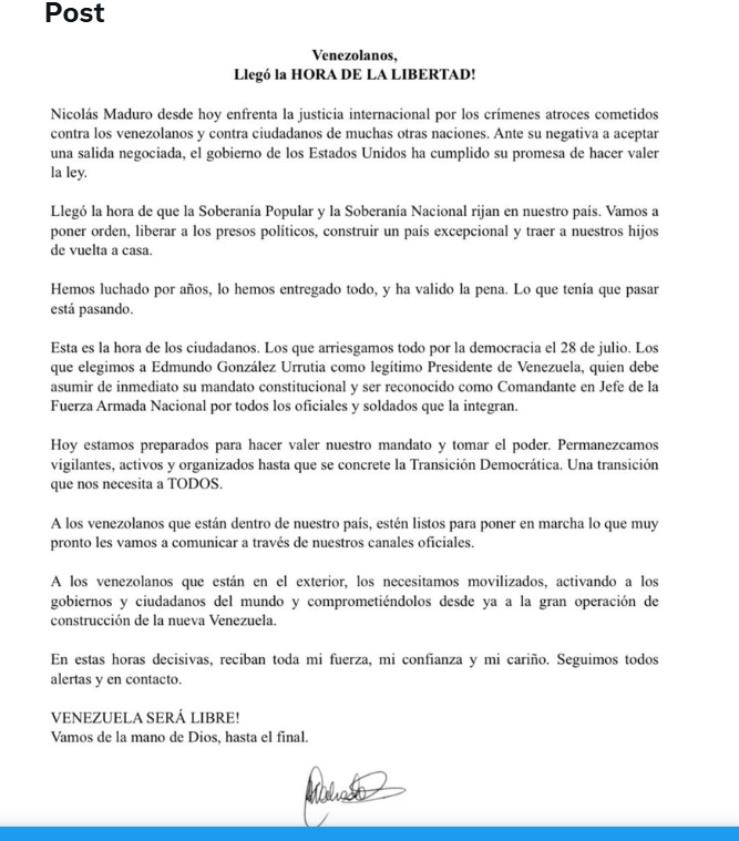 Venezuela: Apel pentru recunoașterea lui Edmundo Gonzalez