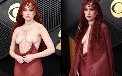 Chappell Roan Wears the Ultimate Sheer Gown Hanging from Nipple Rings at 2026 Grammys