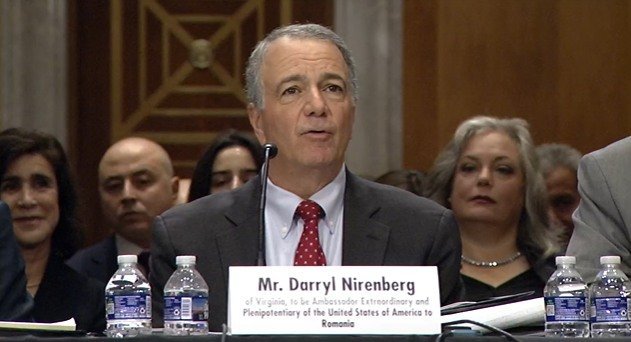 Noul ambasador american, primit la Cotroceni Darryl Nirenberg, noul ambasador al Statelor Unite ale Americii în România, își va prezenta oficial scrisorile de acreditare marți, 3 martie, la Palatul Cotroceni, în fața președintelui Nicușor Dan