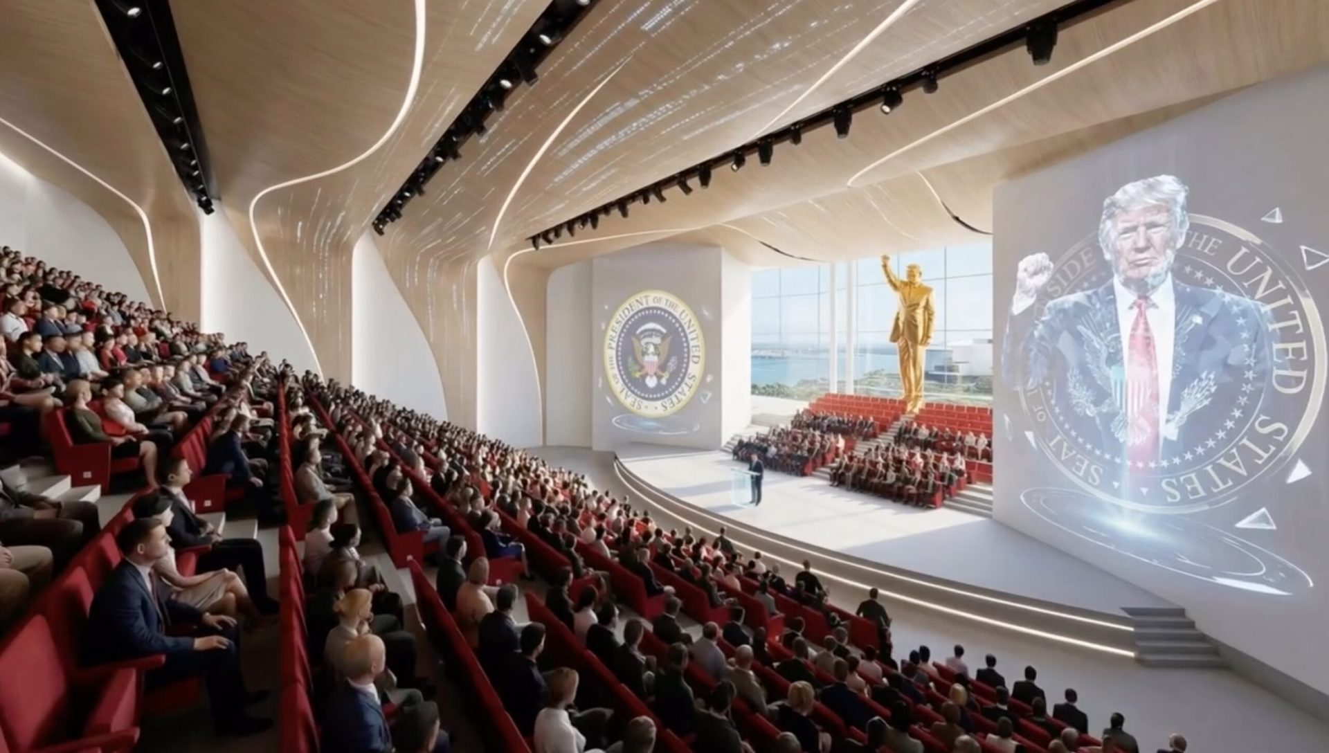 Donald Trump dezvăluie planurile pentru o bibliotecă prezidențială opulentă în Miami Fostul președinte american Donald Trump a prezentat planurile pentru biblioteca sa prezidențială, care va fi construită în centrul orașului Miami