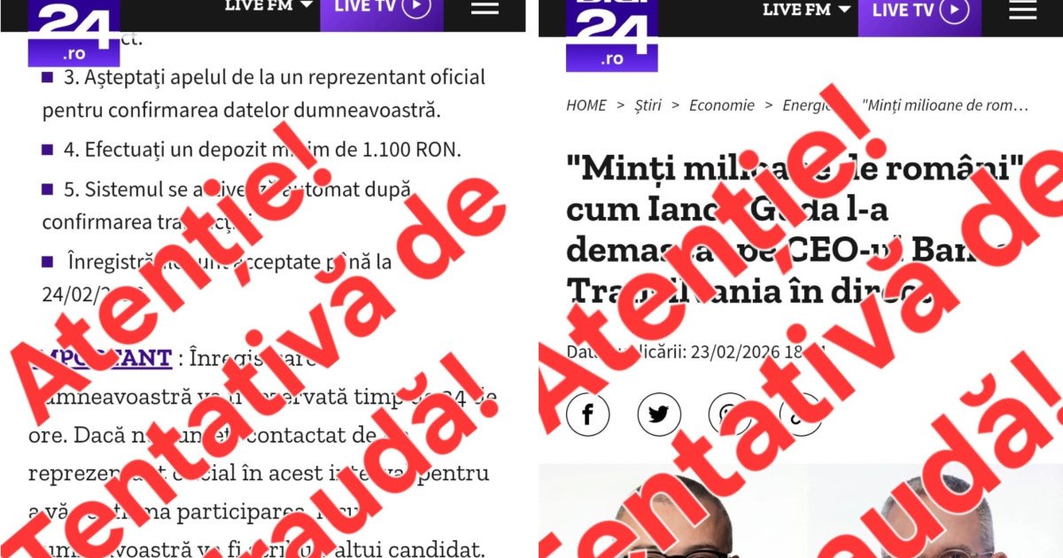 Ministerul de Interne:  Site-ul Digi24.ro, clonat. Atenție la fraude online!