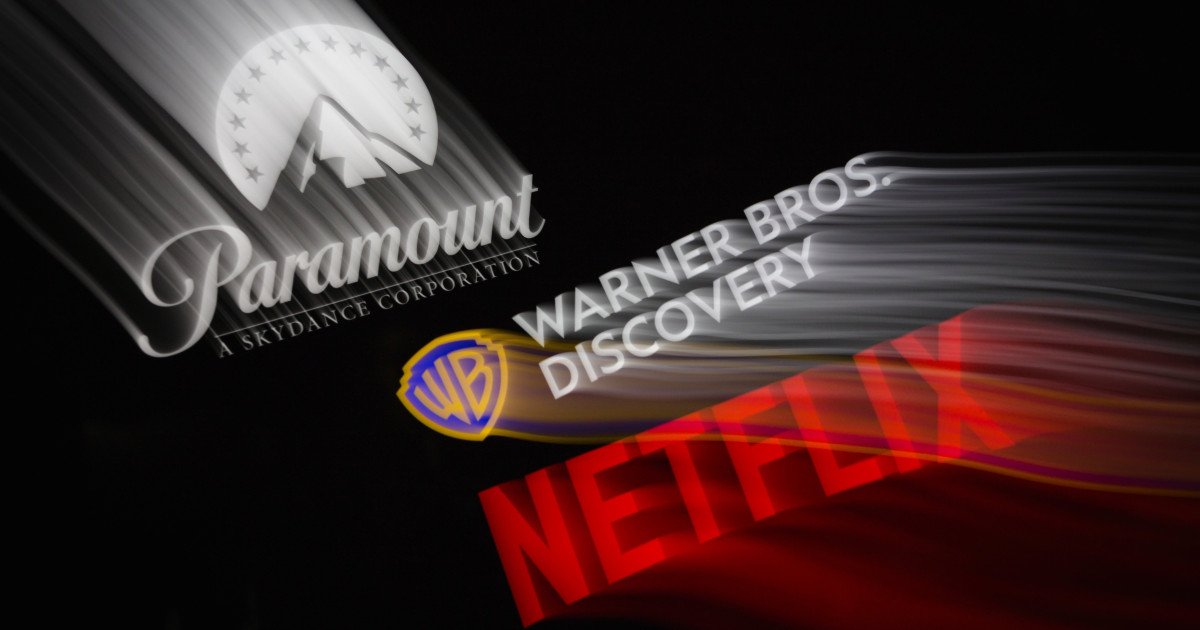 Iată câteva variante:

Paramount învinge Netflix în cursa pentru Warner Bros. Discovery (58 caractere)
Warner Bros. Discovery: Paramount surclasează Netflix la bătălie (60 caractere)
Lupta pentru WBD: Paramount, victorioasă în fața Netflix (55 caractere)
Paramount, câștigătorul luptei pentru Warner Bros. Discovery, în fața Netflix (69 caractere)