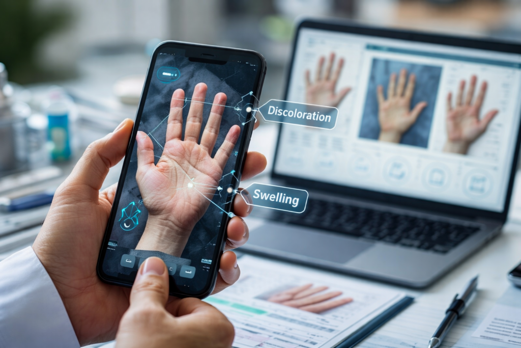 O fotografie a mâinii, un nou instrument de diagnosticare? O simplă fotografie făcută cu telefonul mobil ar putea revoluționa, în viitorul apropiat, modul în care sunt depistate anumite afecțiuni medicale