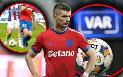 VAR-ul salvează un tușier în FCSB – Oțelul: Tănase, show pentru fani