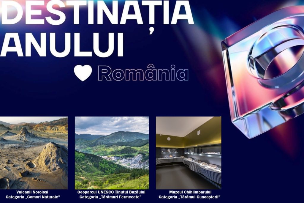 Vulcanii Noroioși, Muzeul Chihlimbarului și Geoparcul UNESCO Ținutul Buzăului, în finala „Destinația Anului” Județul Buzău se remarcă în competiția „Destinația Anului” 2026, cu trei obiective turistice importante care au ajuns în finală