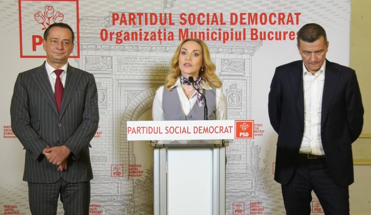 Firea, Grindeanu și Băluță, într-o apariție comună la București Gabriela Firea, europarlamentar și fost primar al Capitalei, a apărut miercuri seară într-o conferință de presă alături de Sorin Grindeanu, liderul Partidului Social Democrat (PSD), și de Daniel Băluță, primarul Sectorului 4