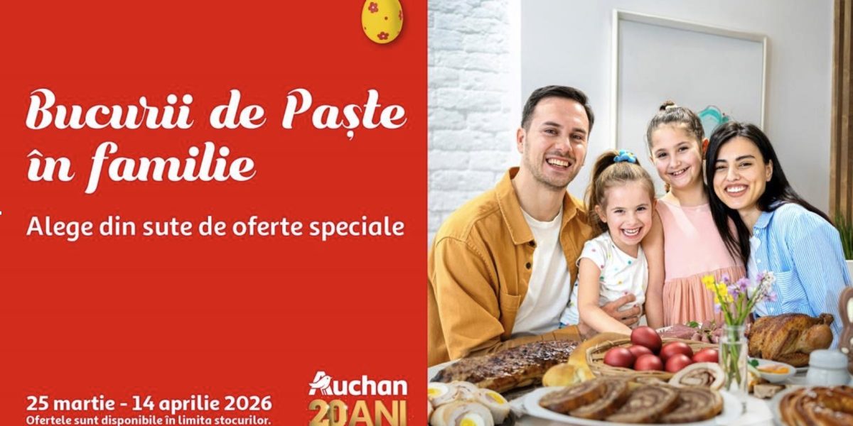 Auchan oferă reduceri de paște pentru toată familia, nu rata oferta