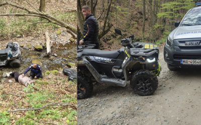 Tineri, de la opt metri cu ATV-ul pe Valea Păușa, Vâlcea