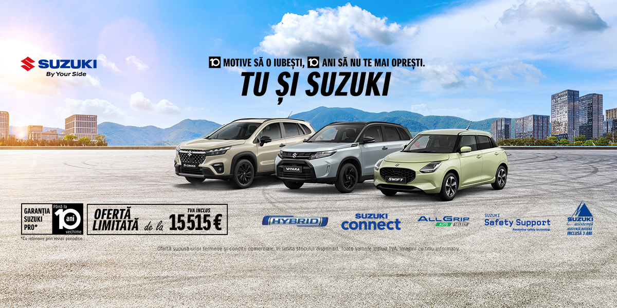 ZECE motive să iubești SUZUKI: 10 ani fără oprire, tehnologie hibridă, preț bun