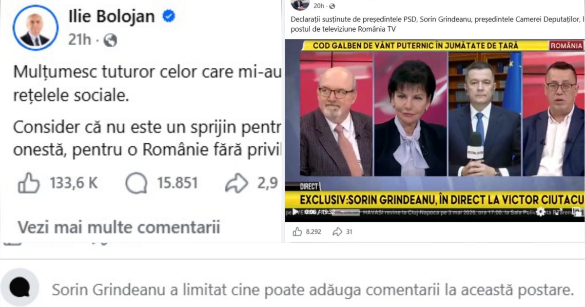 Bolojan, replică liberă, Grindeanu blochează comentariile: Scandal politic