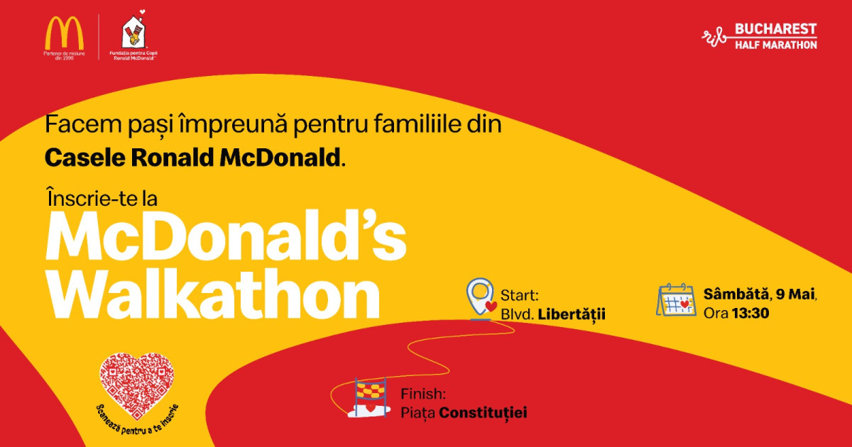 McDonald’s invită comunitatea la o cursă caritabilă pentru copiii internați