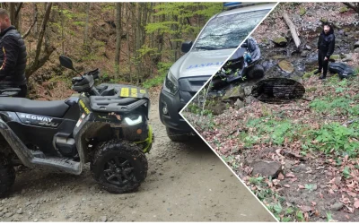 Jandarmi Montani, intervenție dramatică: Turiști cu ATV-ul, prăbușiți într-un pârâu
