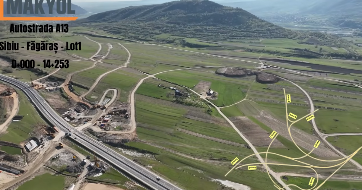 A13 Sibiu – Făgăraș: Cum avansează lucrările la nodul rutier-gigant din România