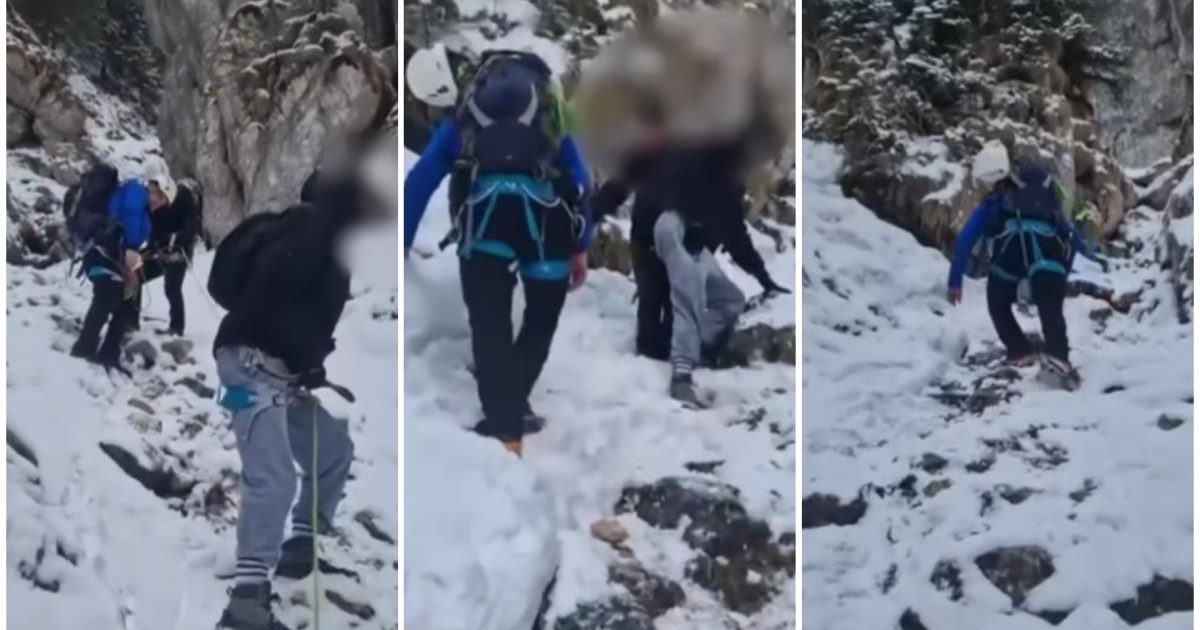 Doi turiști, salvați de pe munte: O oră și jumătate pe burtă, în așteptarea salvării