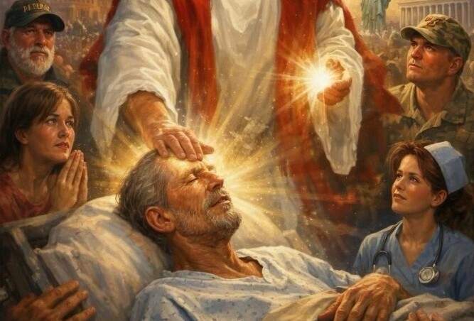 Imaginea controversată: Donald Trump, vindecător precum Iisus