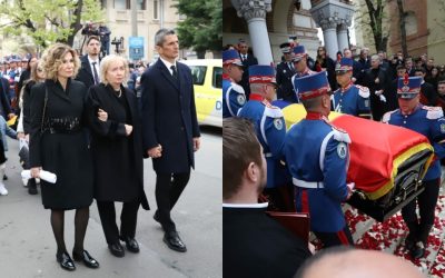 Durere fără margini: Neli Lucescu, sfâșiată la înmormântarea lui Mircea Lucescu