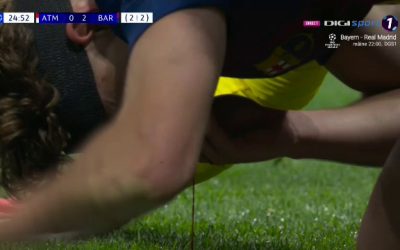 Accidentare GRAVĂ în Atletico-Barcelona: Fermin Lopez, plin de sânge pe teren