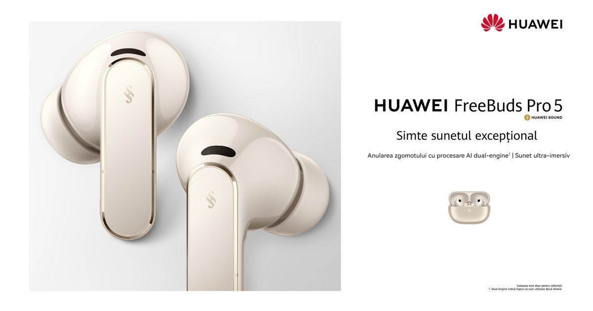HUAWEI lansează FreeBuds Pro 5: Căștile premium cu anulare AI a zgomotului