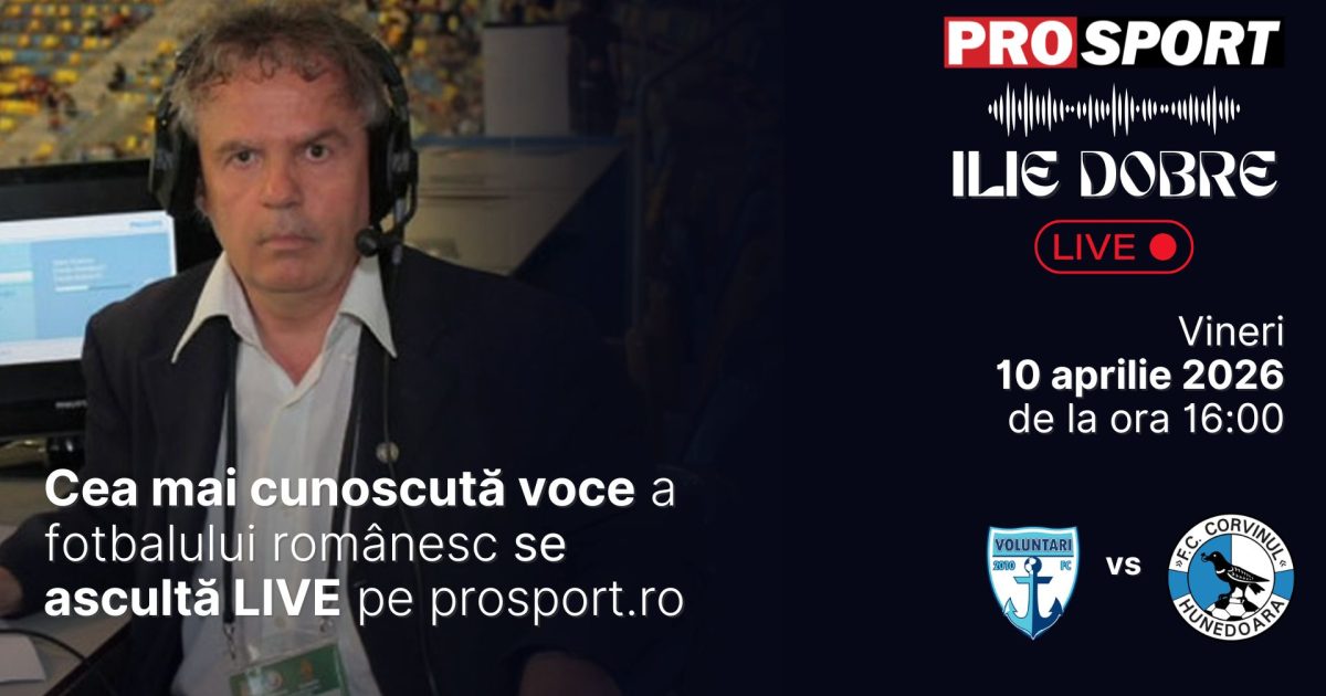 Ilie Dobre, comentator pro, relatează live pe ProSport meciul Voluntari
