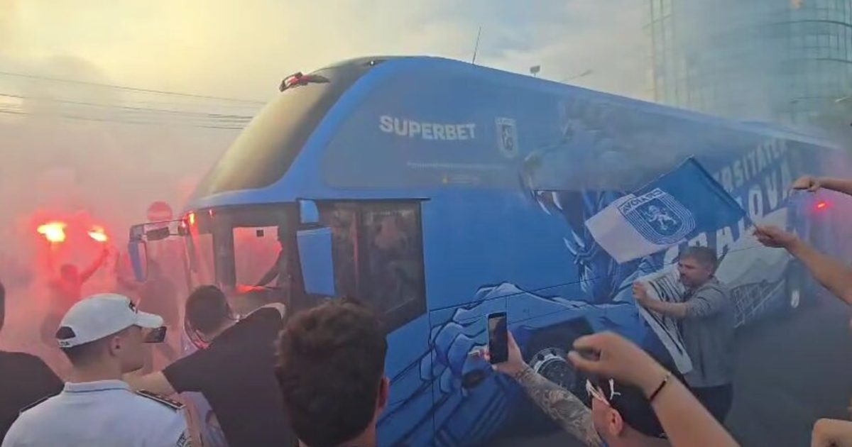 Craiovei îi zboară gândul la titlu după „cadoul” lui Dinamo! Show total la sosirea oltenilor la derby-ul cu Rapid