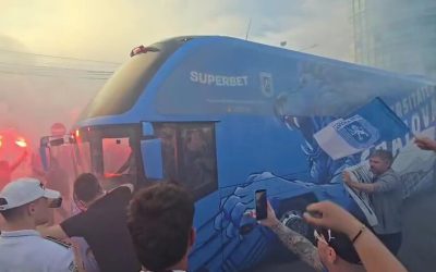 Craiovei îi zboară gândul la titlu după „cadoul” lui Dinamo! Show total la sosirea oltenilor la derby-ul cu Rapid