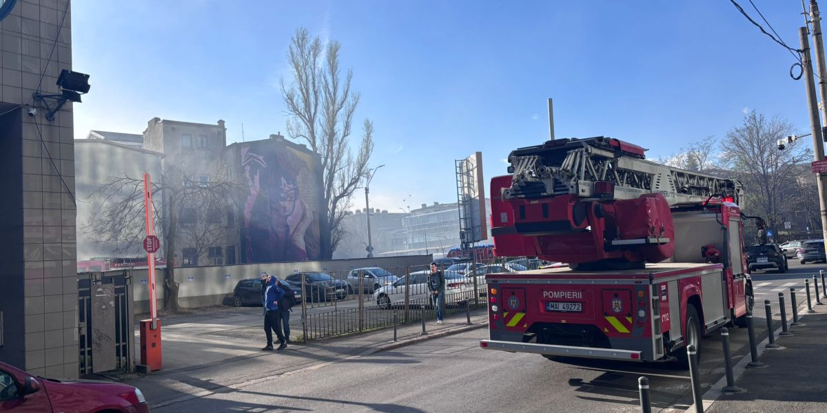 Incendiu cu fum dens lângă nuclearelectrica pe bulevardul iancu de hunedoara