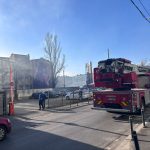 Incendiu cu fum dens lângă nuclearelectrica pe bulevardul iancu de hunedoara