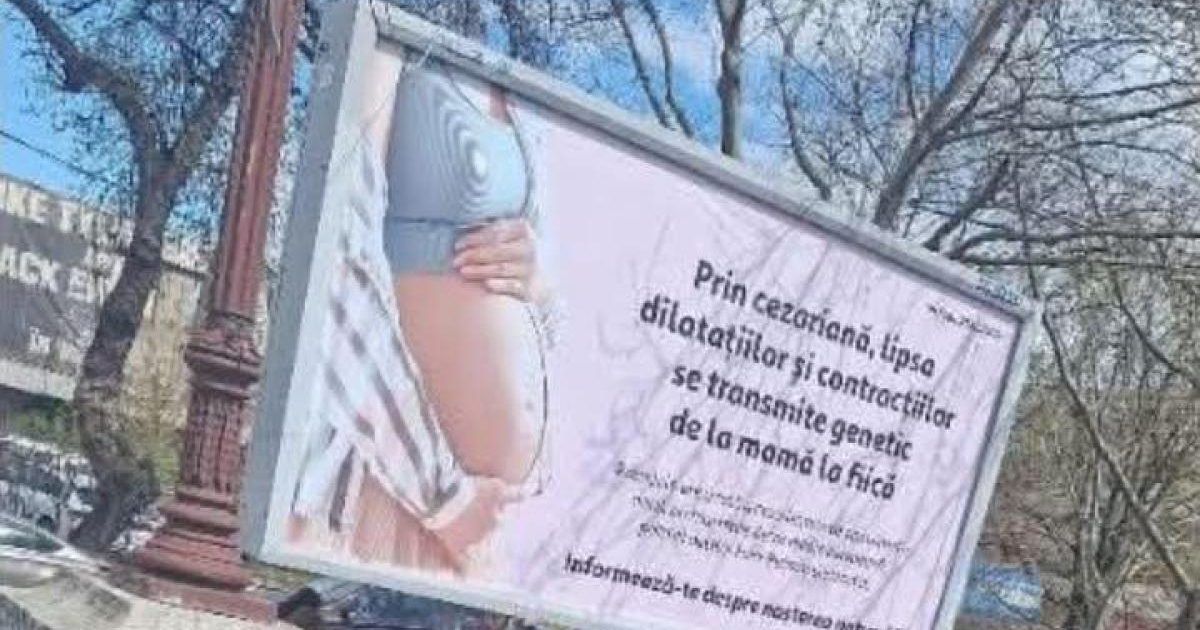 Panouri false despre cezariana în București: USR cere avizul medicilor pentru reclame