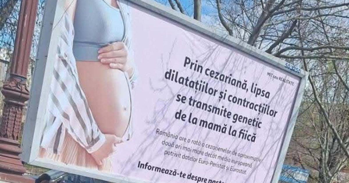 Panourile anti-cezariană în București, criticate de Colegiul Medicilor