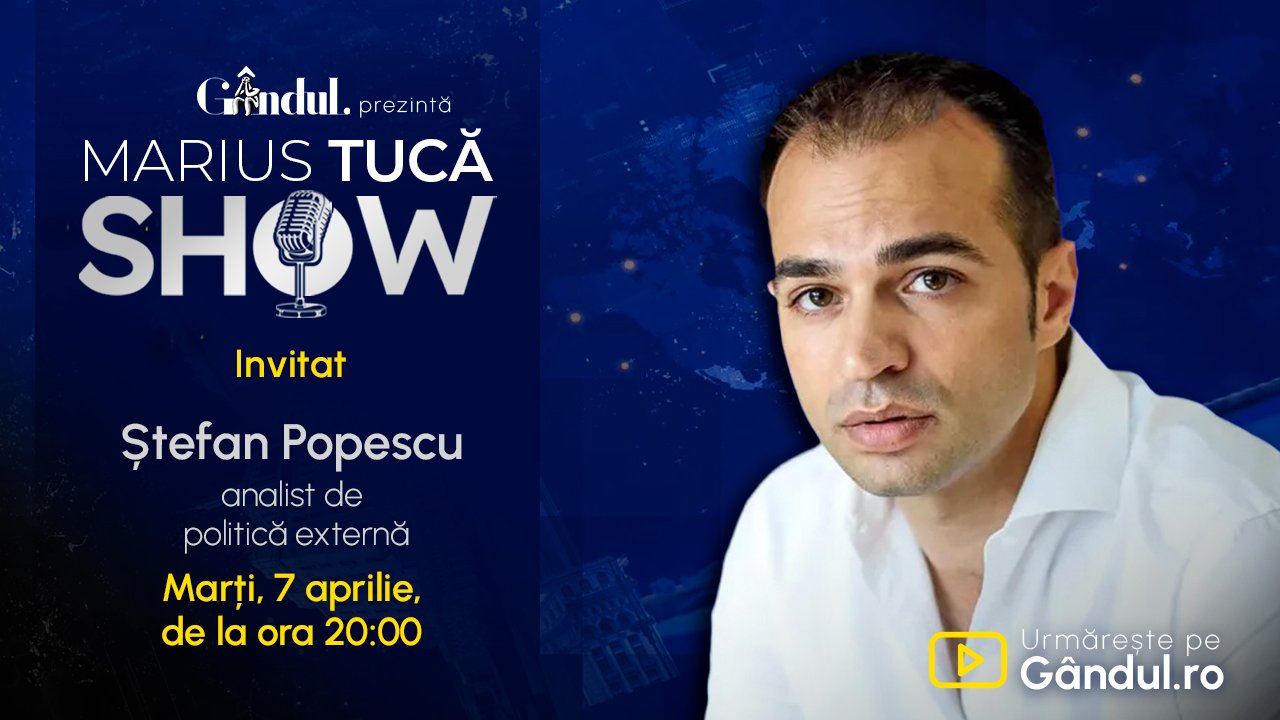 Marți, marius tucă face show pe gândul cu ștefan popescu, de la 20:00