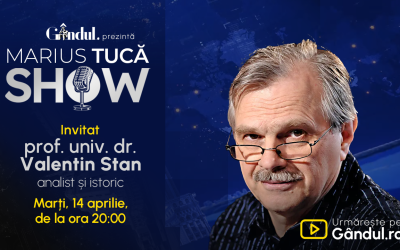 Marius Tucă, show LIVE pe Gândul: Prof. Valentin Stan, invitat marți, de la 20:00