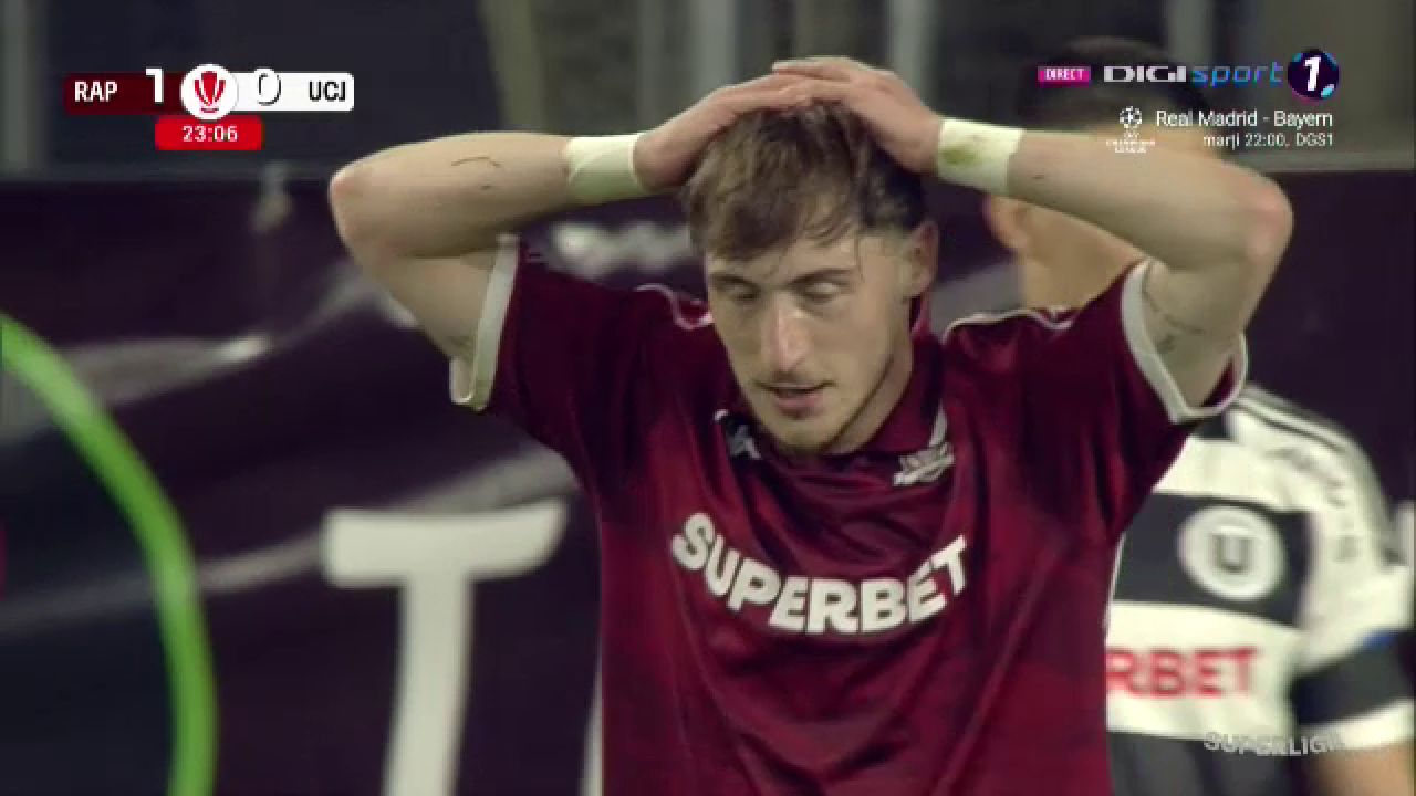 Rapid a ratat incredibil cu u Cluj