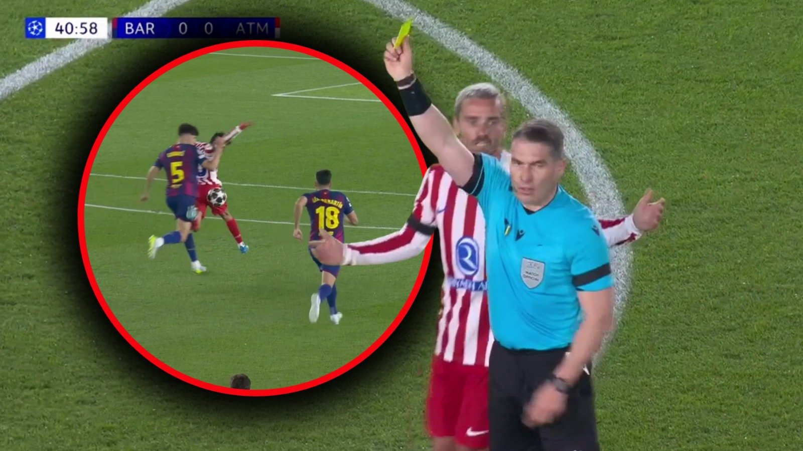 Istvan Kovacs, arbitrul român, a fost chemat la VAR în timpul meciului Barcelona – Atletico Madrid, după o fază controversată de la finalul primei reprize, care a dus la eliminarea lui Pau Cubarsi