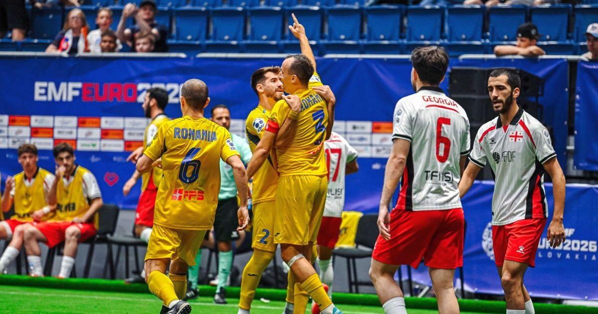 România termină pe primul loc grupa la Europeanul de minifotbal » Demonstrație de forță contra Georgiei