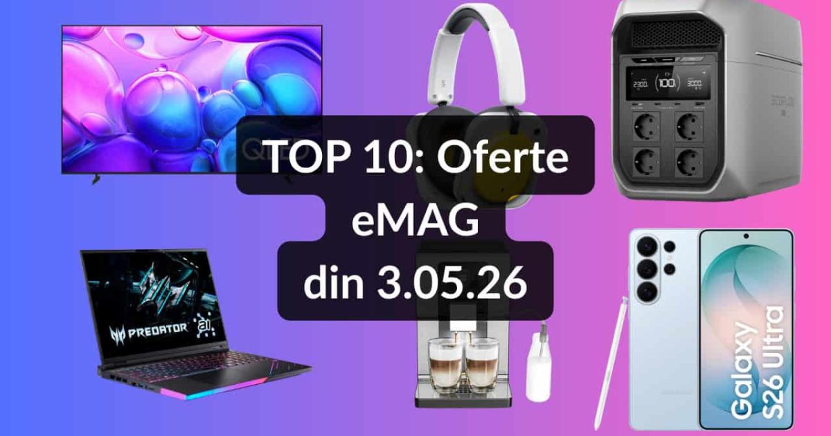 EMAG dă startul reducerilor: TV Samsung uriaș, Galaxy S26 Ultra și espressor Krups