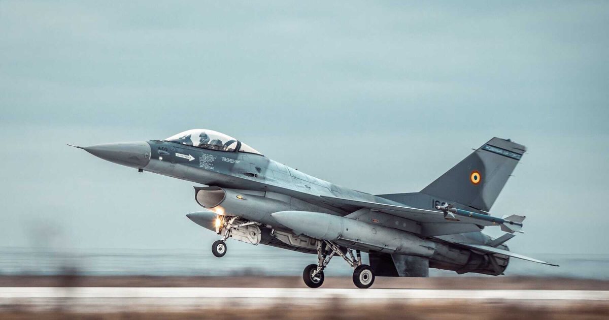 F-16 românesc doboară dronă în Buzău