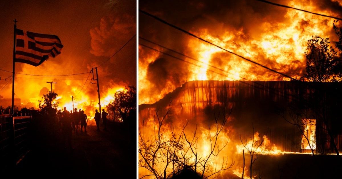 Incendiu la Salonic: Două fabrici au ars, localnicii izolați