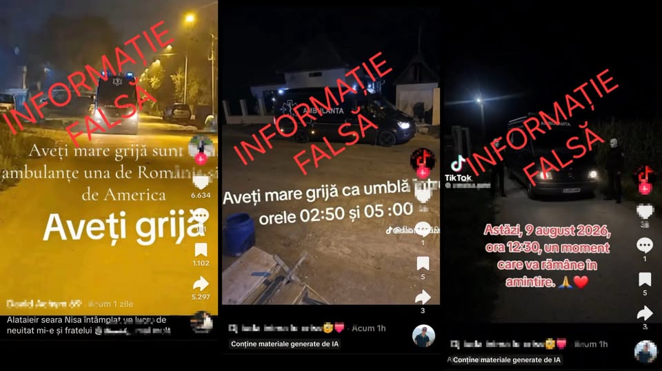 Ambulanța neagră, fals pe TikTok. MAI dezminte fake news