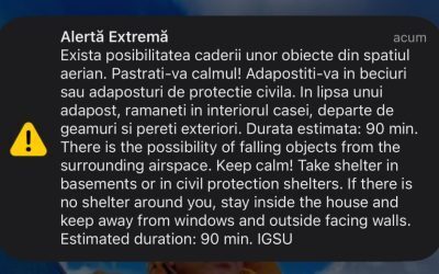 Alarmă Ro-Alert în Tulcea: Obiecte din spațiu pot cădea